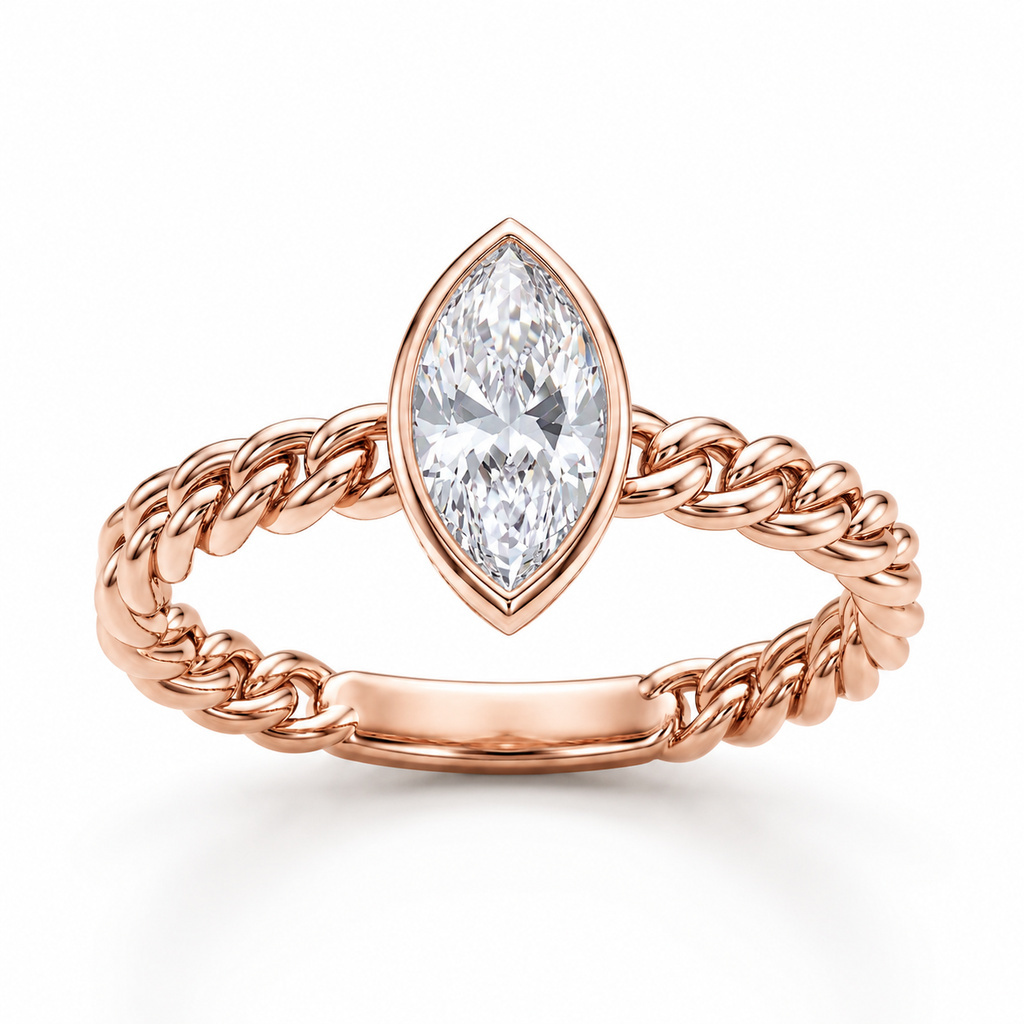 0.58 ct.tw. Marquise Cut Twisted Woven Shank Engagement Ring 0.58 ct.tw. Marquise Cut Twisted Woven Shank Engagement Ring