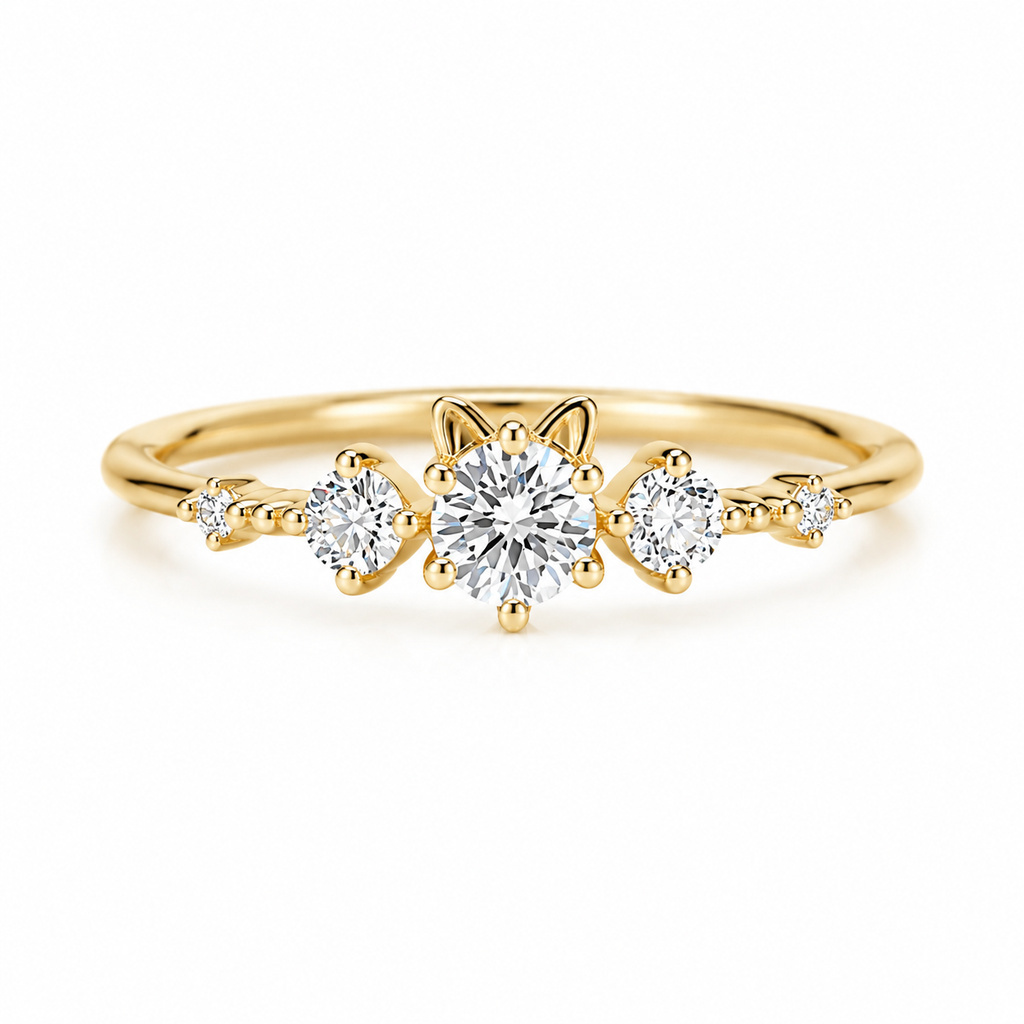 0.41 ct.tw. Cute Cat Style Round Cut Ring 0.41 ct.tw. Cute Cat Style Round Cut Ring