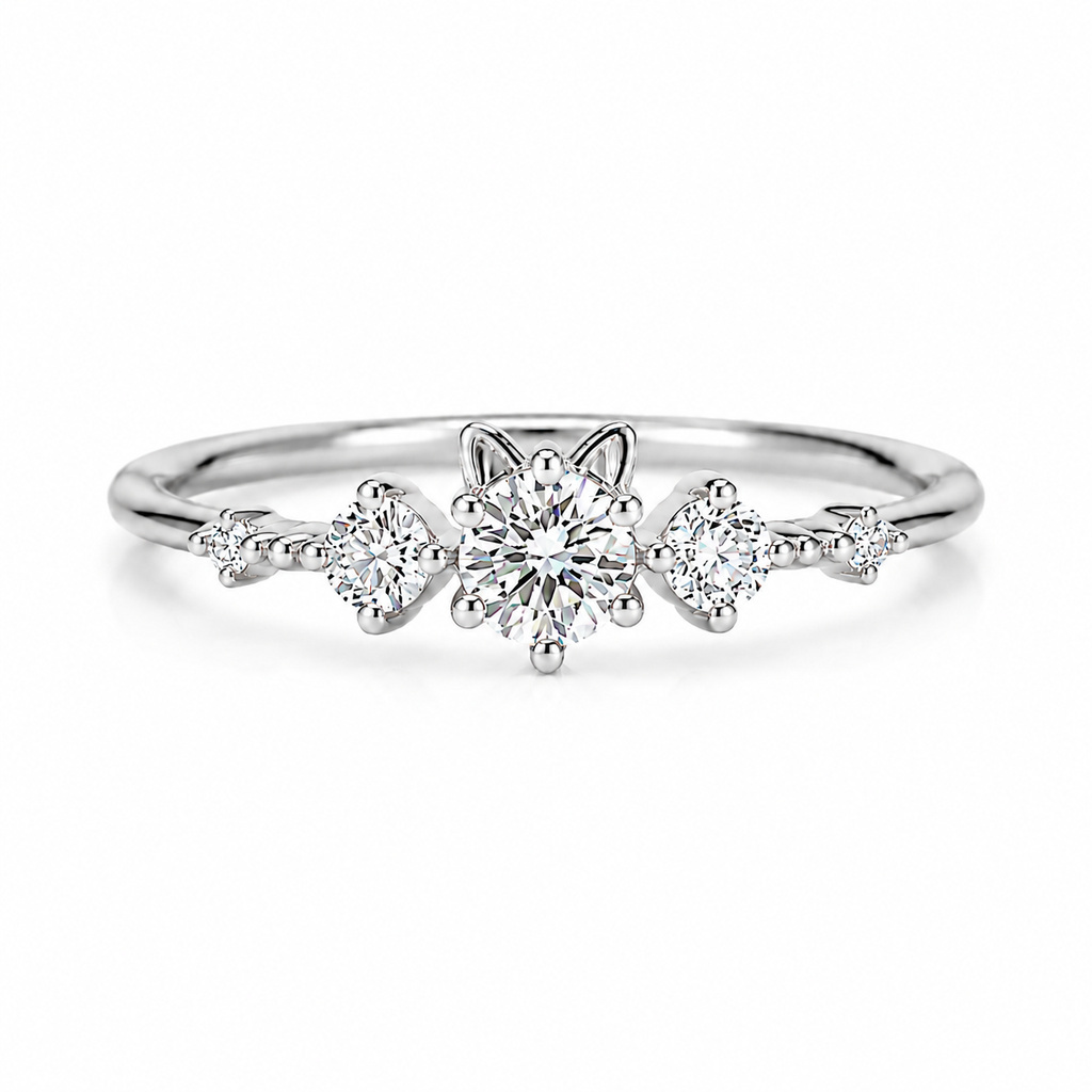 0.41 ct.tw. Cute Cat Style Round Cut Ring 0.41 ct.tw. Cute Cat Style Round Cut Ring