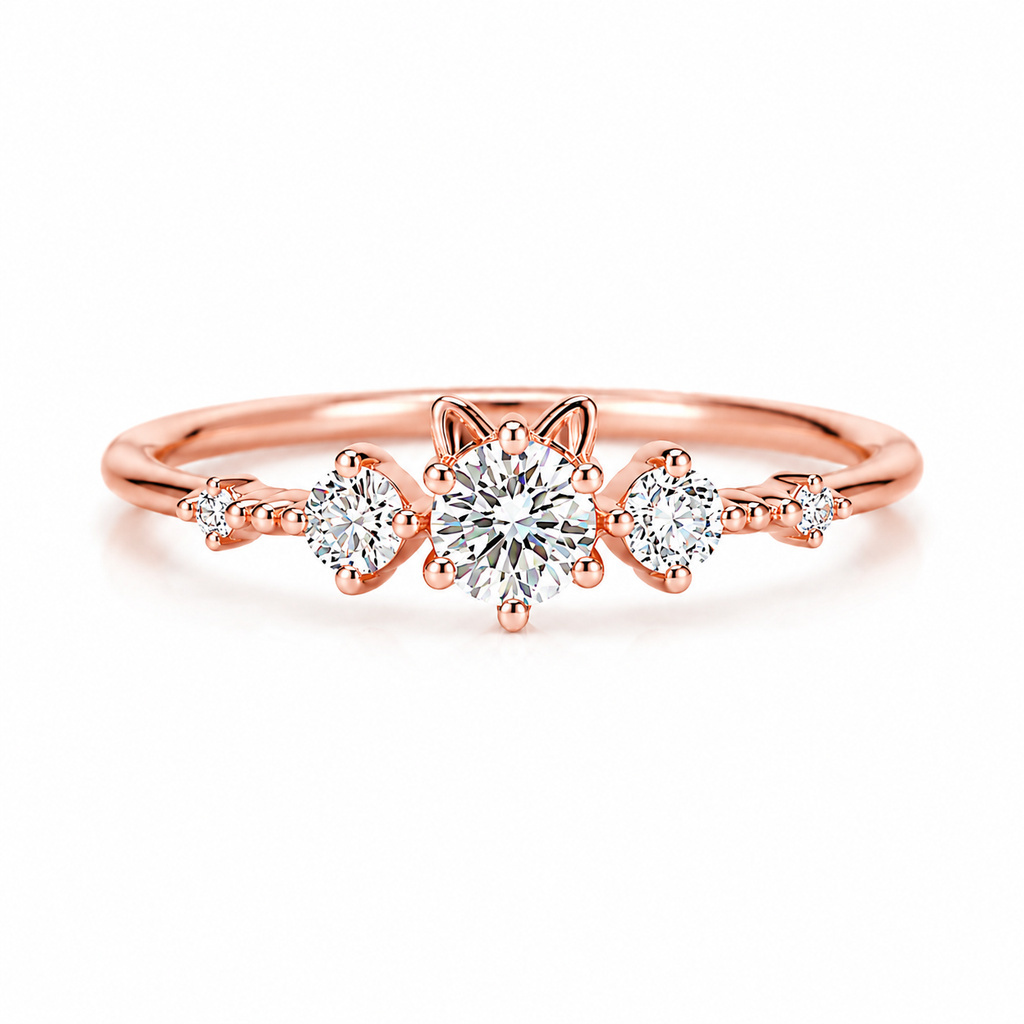 0.41 ct.tw. Cute Cat Style Round Cut Ring 0.41 ct.tw. Cute Cat Style Round Cut Ring