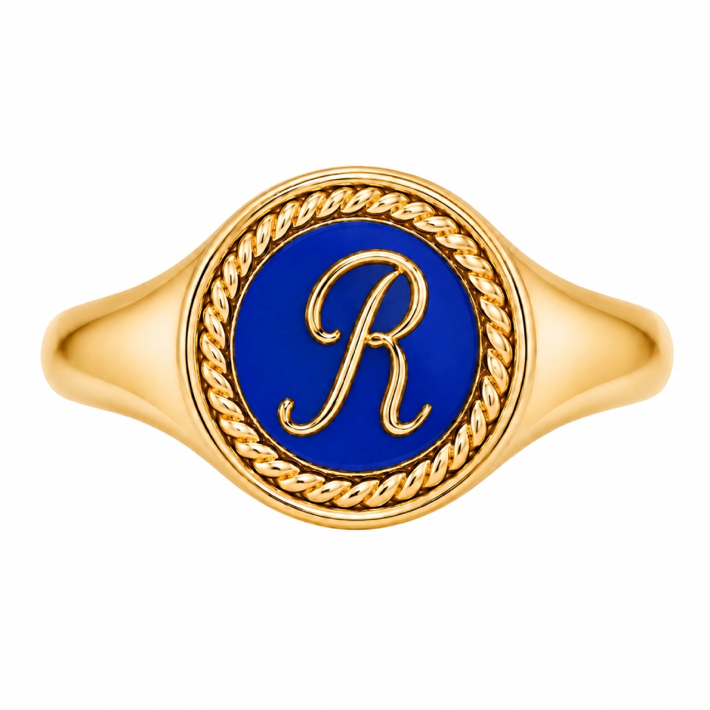 Classic Round Custom Initial Signet Ring Classic Round Custom Initial Signet Ring