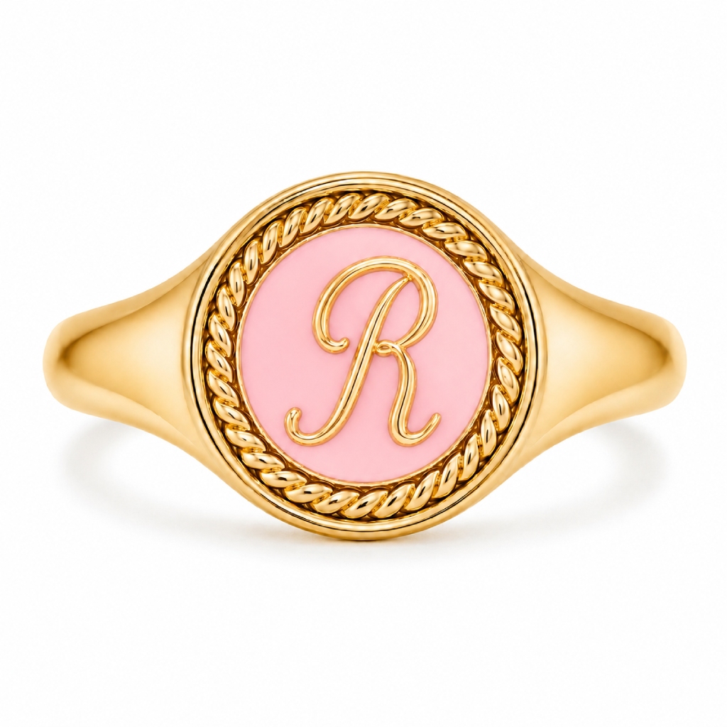 Classic Round Custom Initial Signet Ring Classic Round Custom Initial Signet Ring