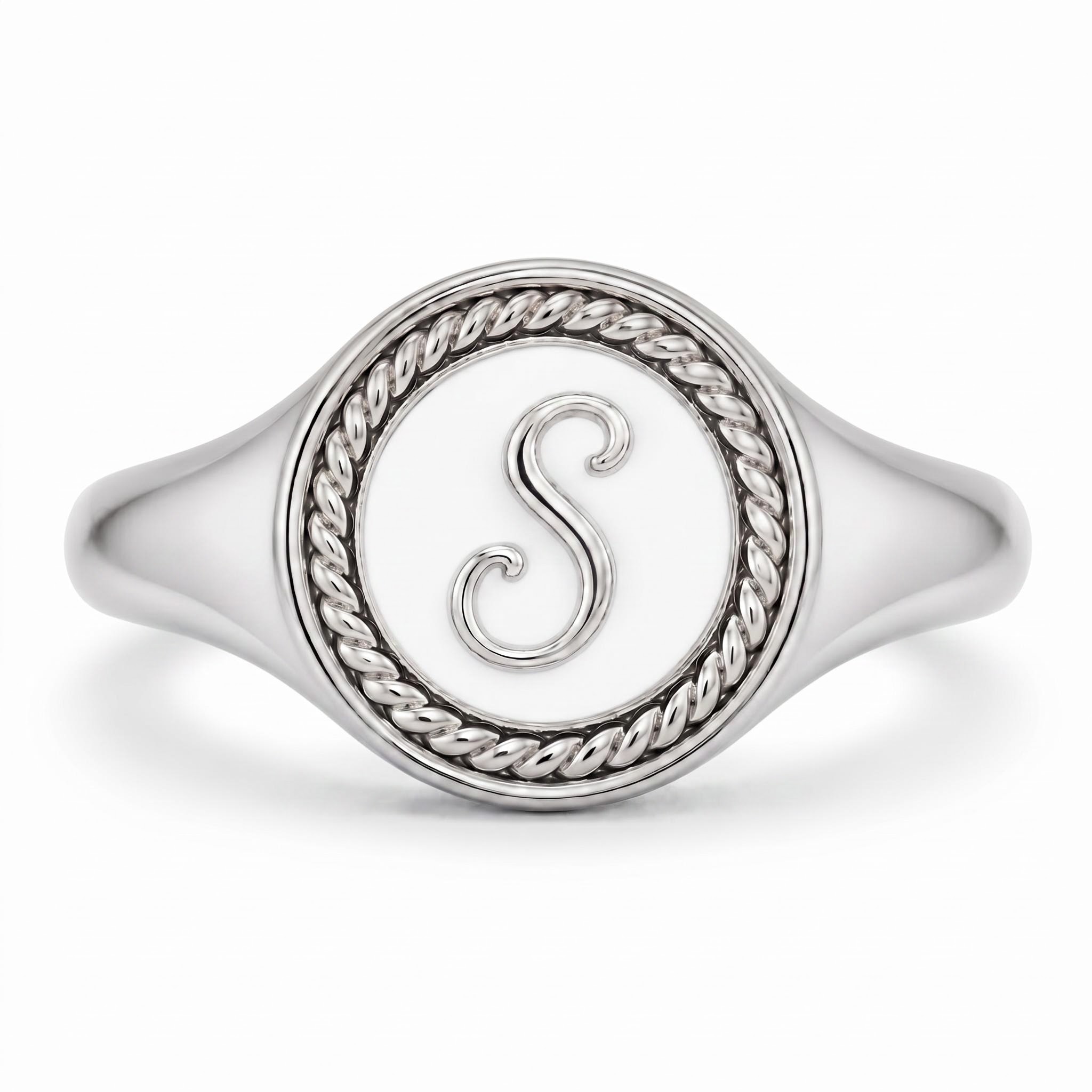 Classic Round Custom Initial Signet Ring Classic Round Custom Initial Signet Ring