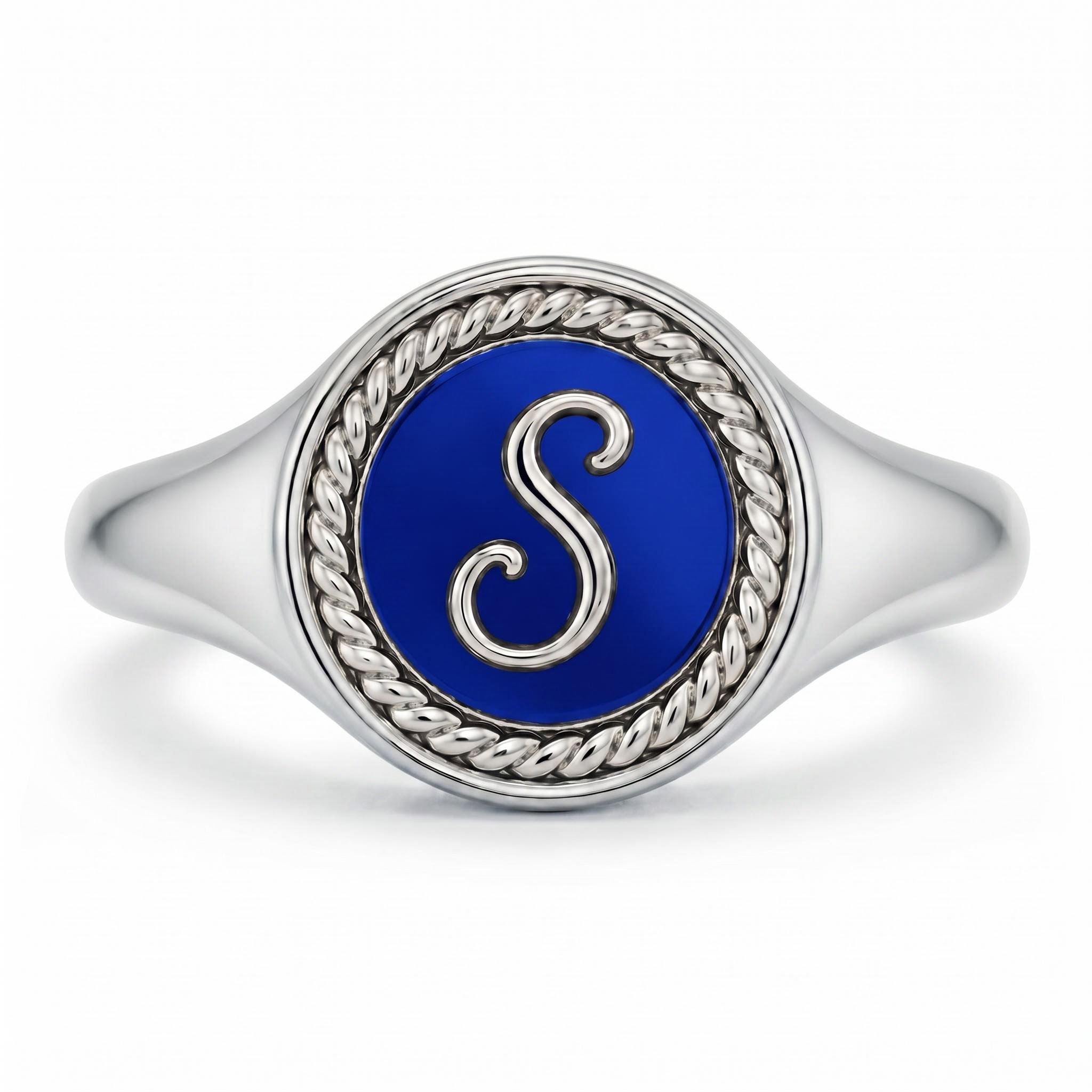 Classic Round Custom Initial Signet Ring Classic Round Custom Initial Signet Ring