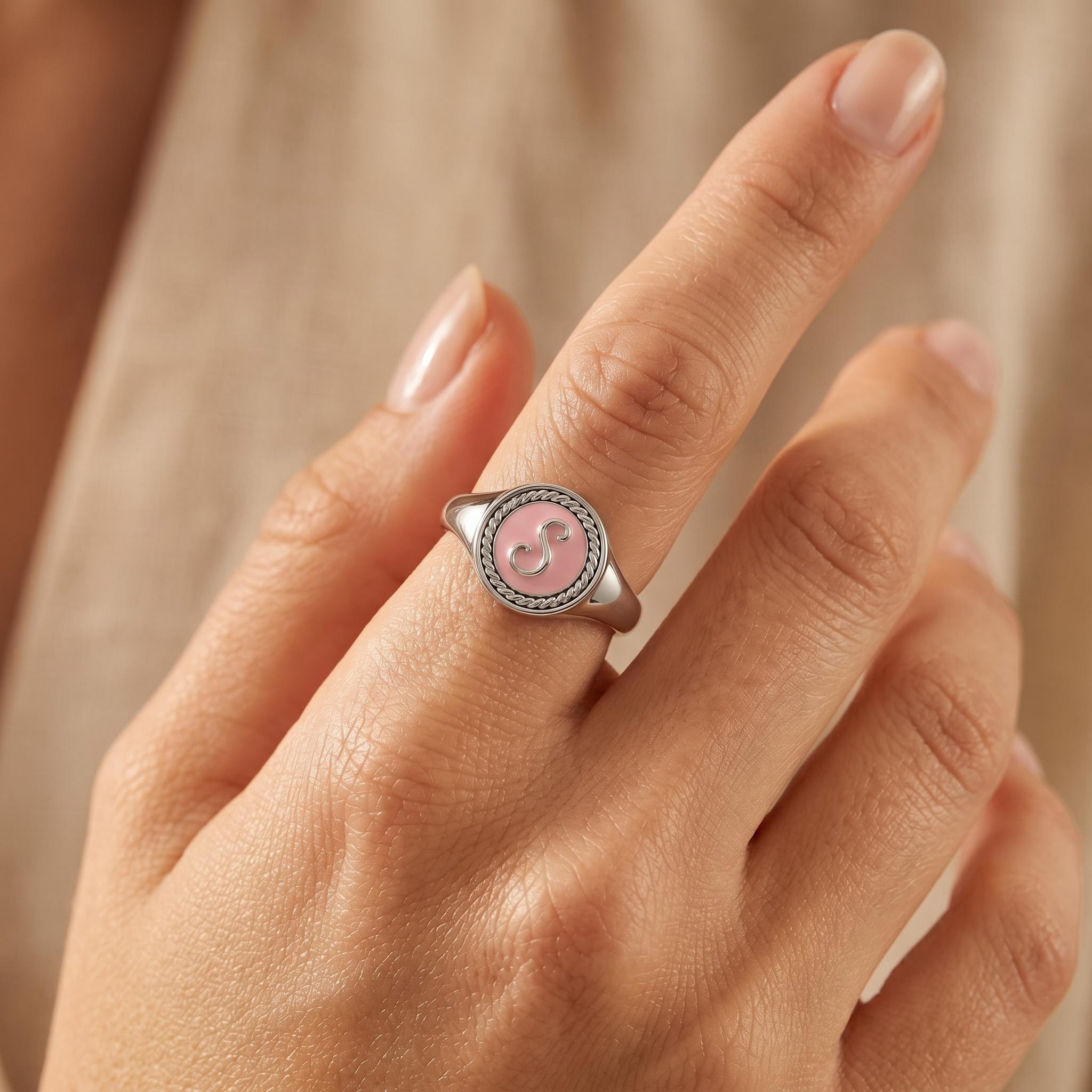 Classic Round Custom Initial Signet Ring Classic Round Custom Initial Signet Ring
