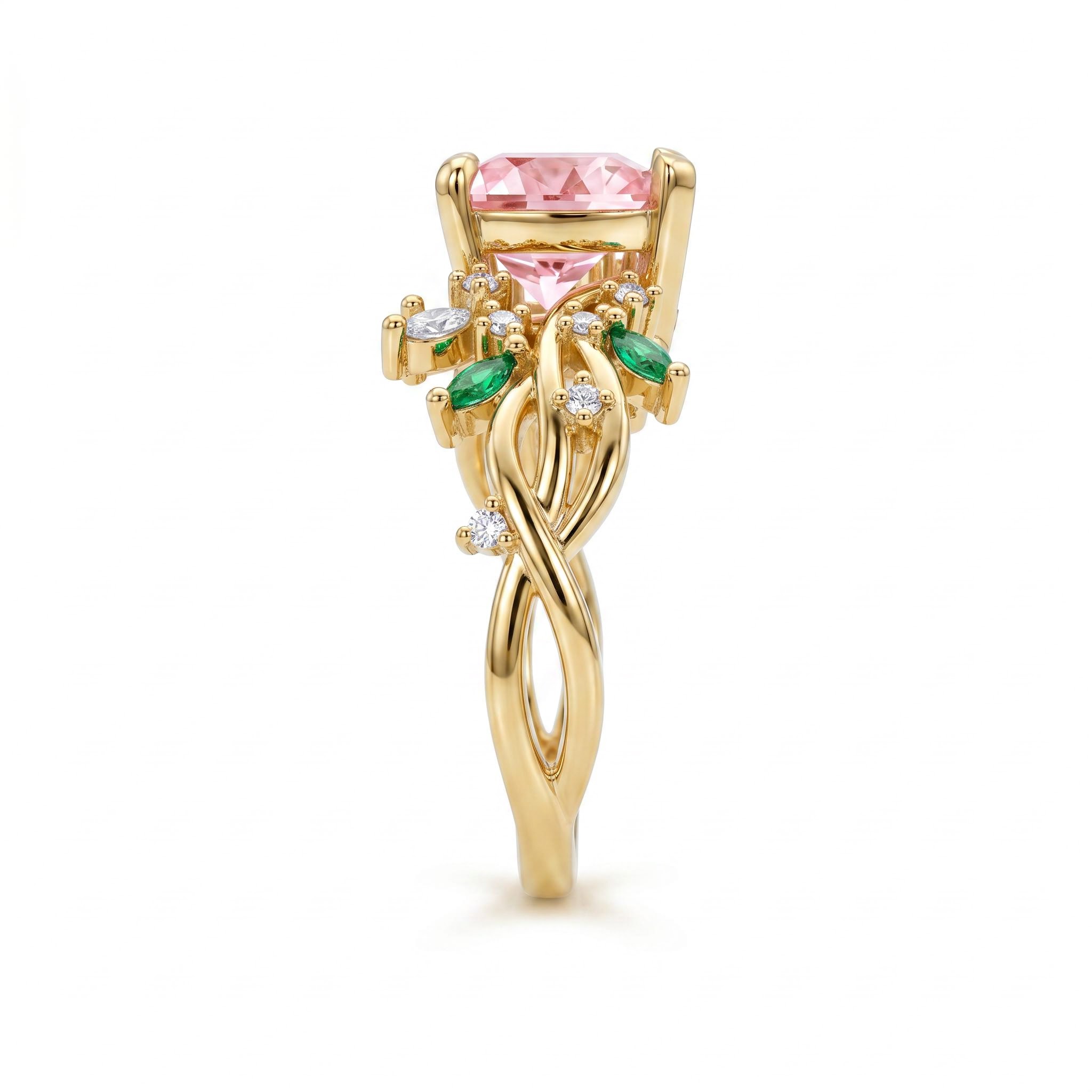 1.75 ct.tw. Nature-inspired Pink Heart Cut Twisted Vine Fashion Ring 1.75 ct.tw. Nature-inspired Pink Heart Cut Twisted Vine Fashion Ring