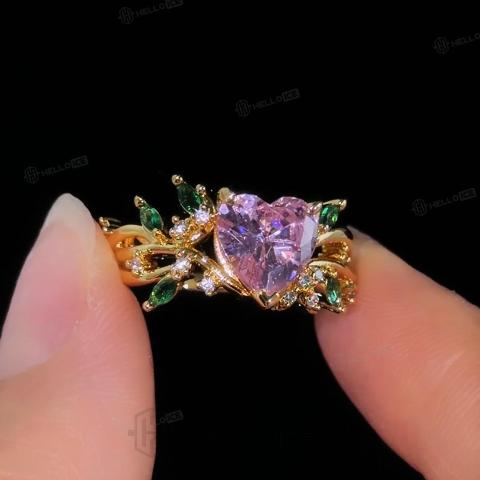 1.75 ct.tw. Nature-inspired Pink Heart Cut Twisted Vine Fashion Ring 1.75 ct.tw. Nature-inspired Pink Heart Cut Twisted Vine Fashion Ring