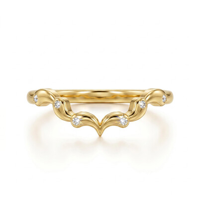 0.03 ct.tw. Wavy Curved Stackable Band Ring