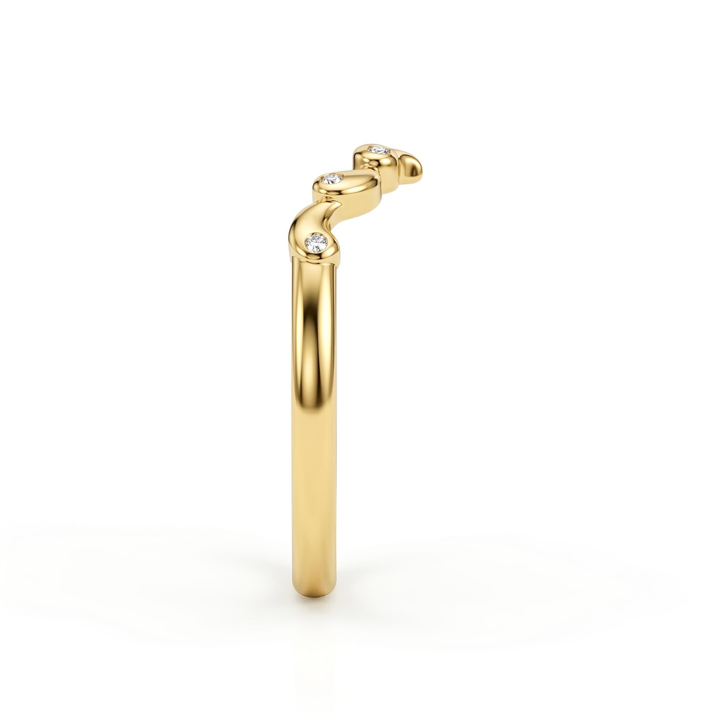 0.03 ct.tw. Wavy Curved Stackable Band Ring