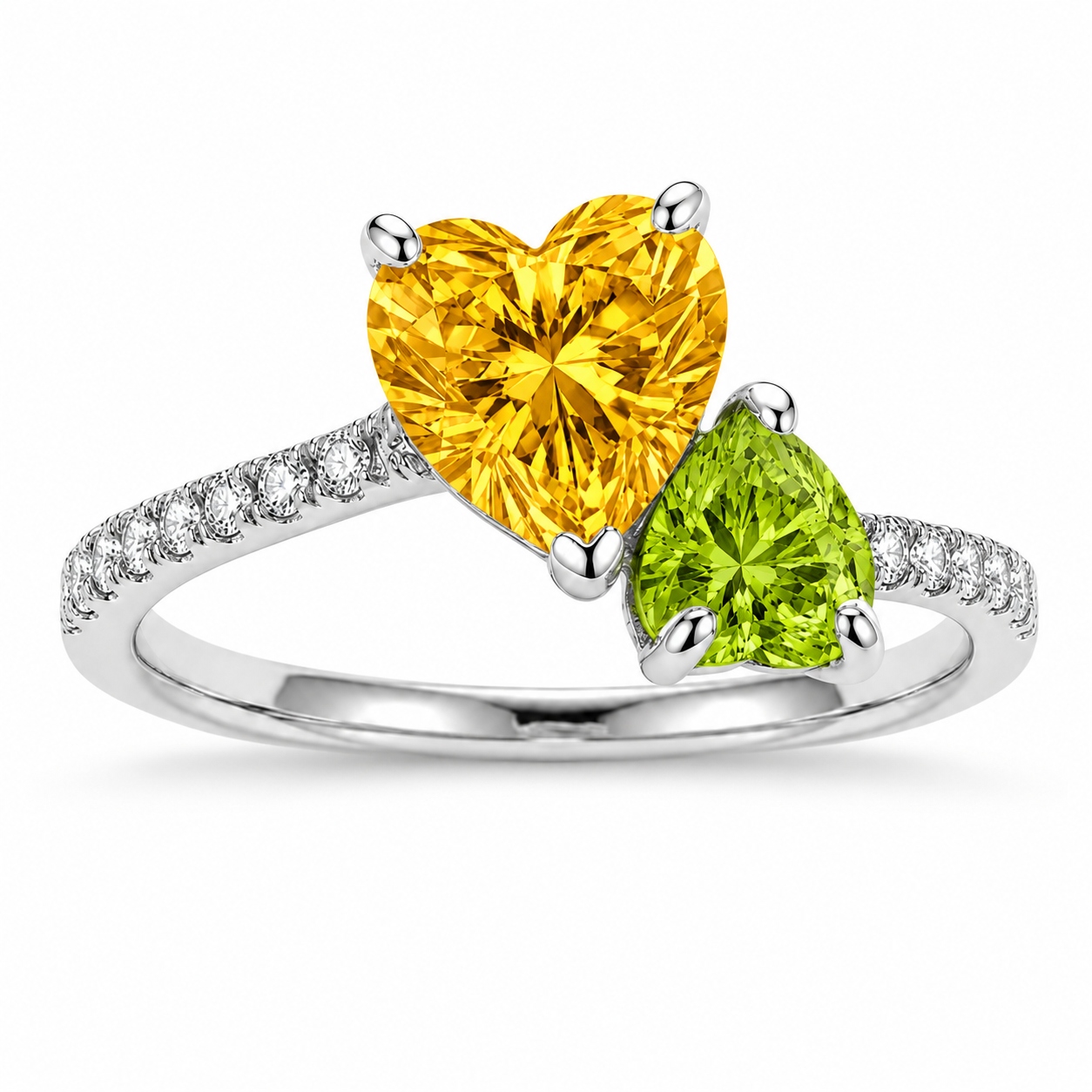 1.86 ct.tw. Dual Heart Birthstone Promise Ring