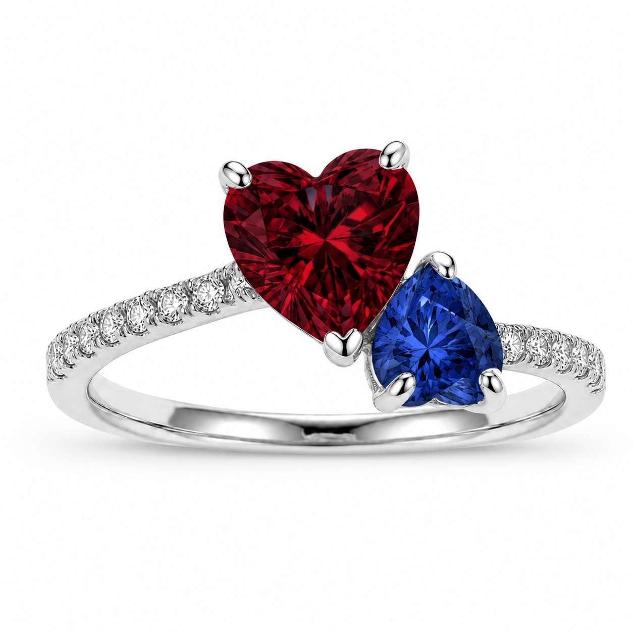 1.86 ct.tw. Dual Heart Birthstone Promise Ring