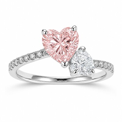 1.86 ct.tw. Dual Heart Birthstone Promise Ring