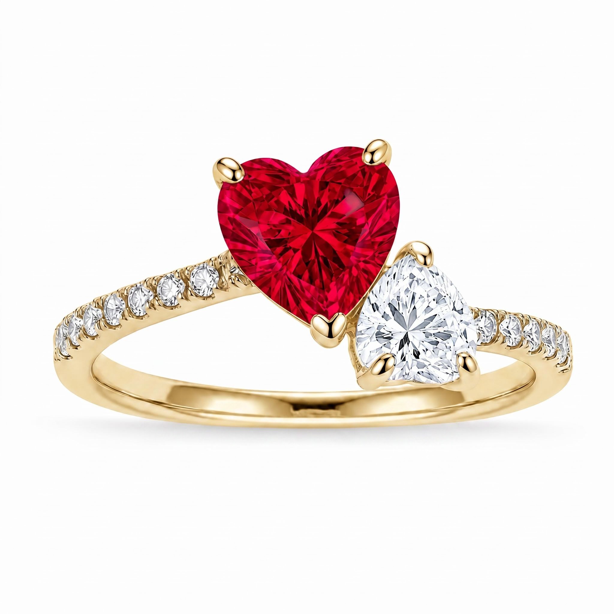 1.86 ct.tw. Dual Heart Birthstone Promise Ring