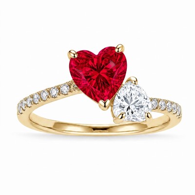 1.86 ct.tw. Dual Heart Birthstone Promise Ring
