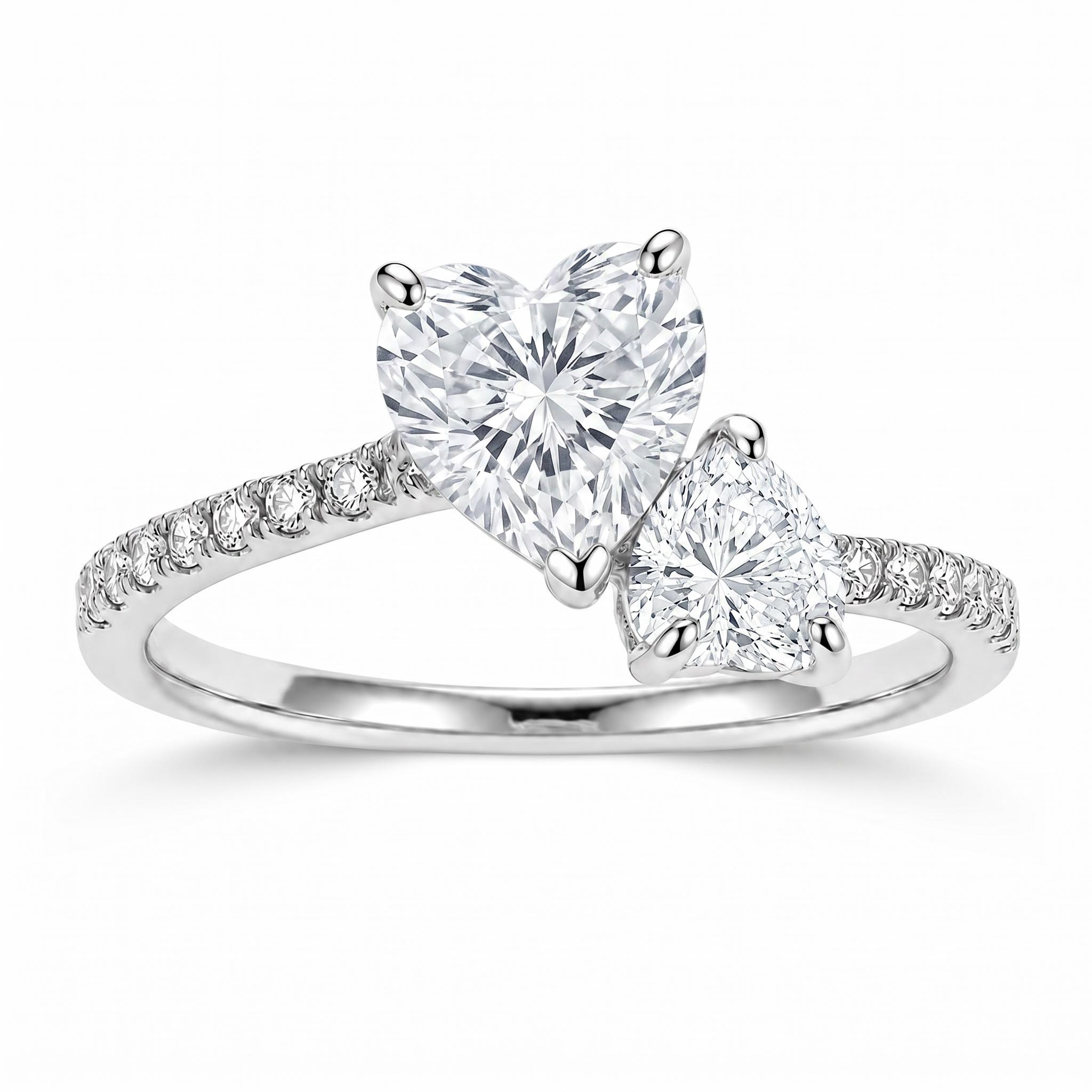 1.86 ct.tw. Dual Heart Birthstone Promise Ring