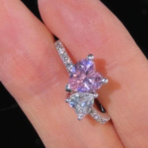 1.86 ct.tw. Dual Heart Birthstone Promise Ring 1.86 ct.tw. Dual Heart Birthstone Promise Ring