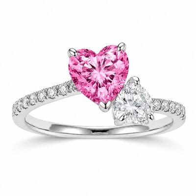 1.86 ct.tw. Dual Heart Birthstone Promise Ring