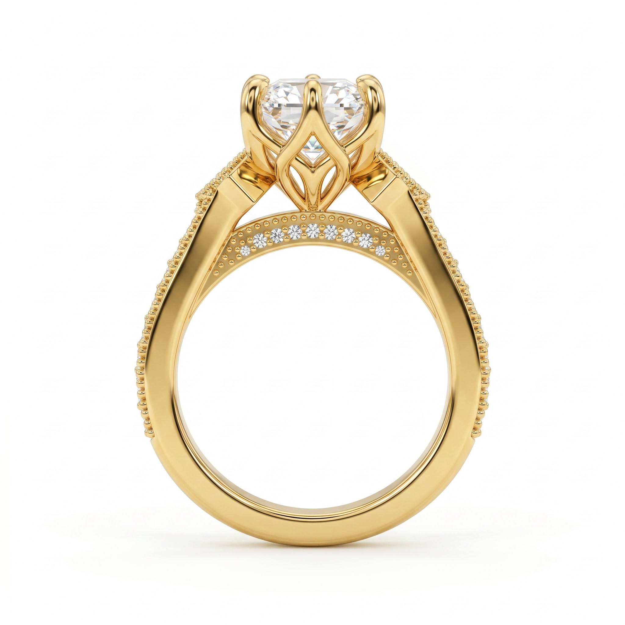 5.42 ct.tw. Engraved  Vintage Marquise Cut Engagement Ring