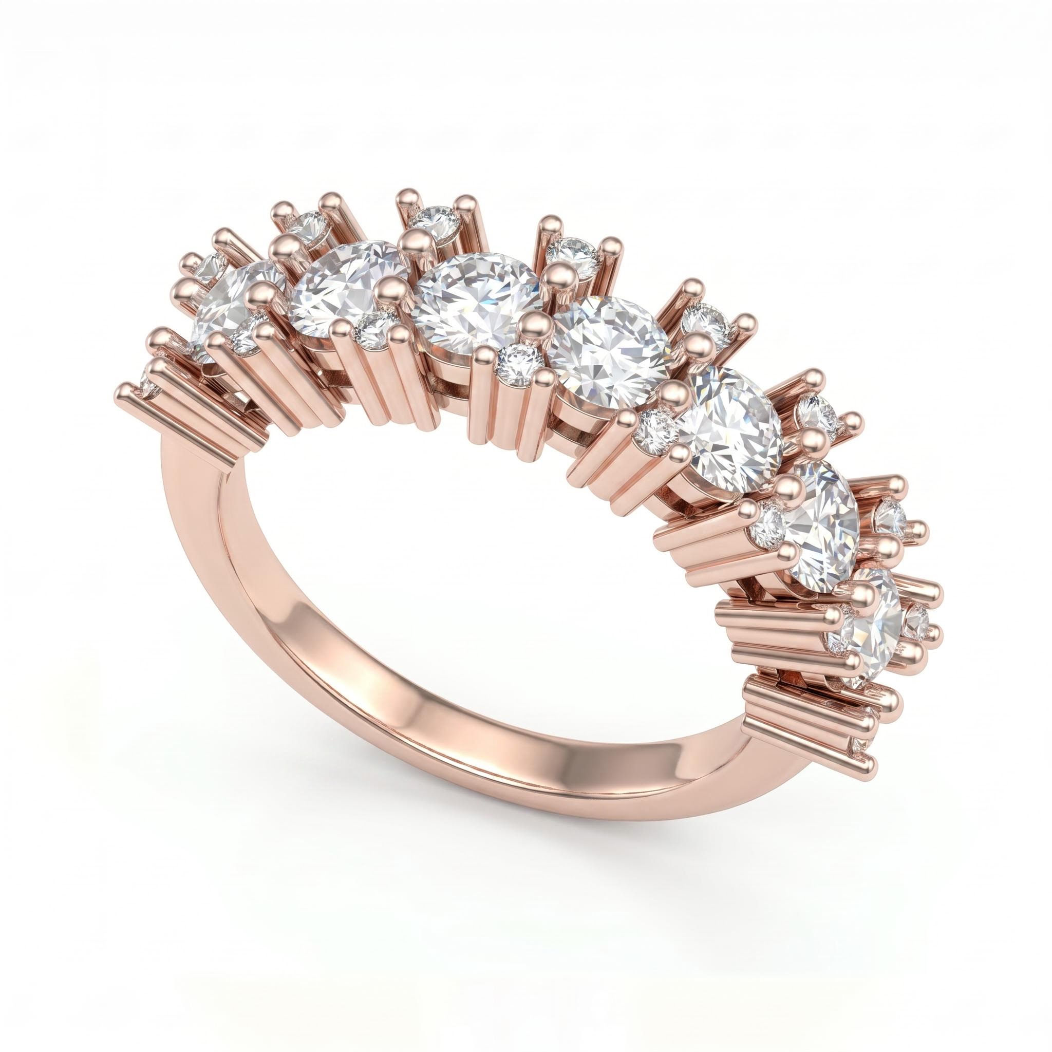 2.34 ct.tw. Curved Pave Round Cut Half Eternity Ring 2.34 ct.tw. Curved Pave Round Cut Half Eternity Ring