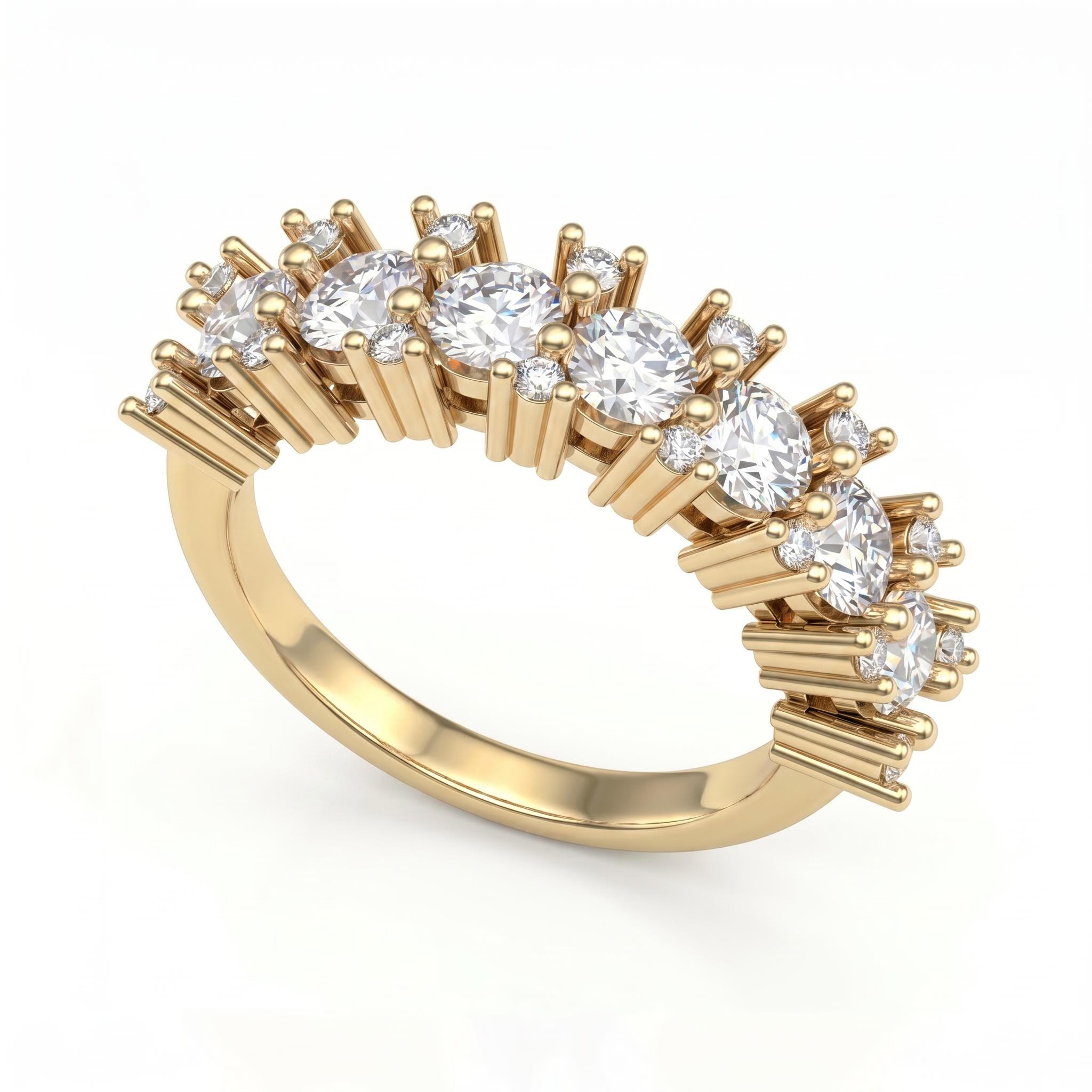 2.34 ct.tw. Curved Pave Round Cut Half Eternity Ring 2.34 ct.tw. Curved Pave Round Cut Half Eternity Ring
