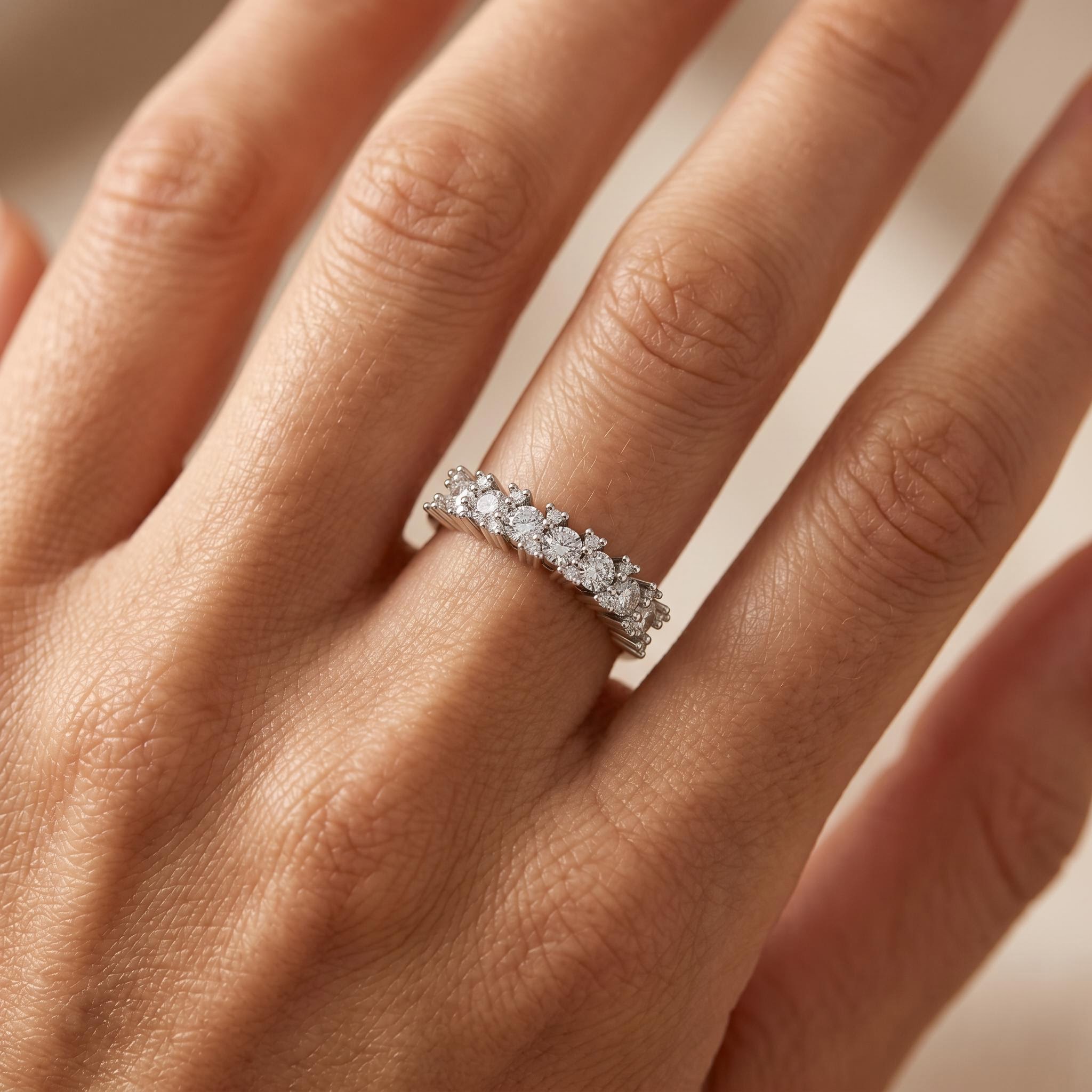 2.34 ct.tw. Curved Pave Round Cut Half Eternity Ring 2.34 ct.tw. Curved Pave Round Cut Half Eternity Ring