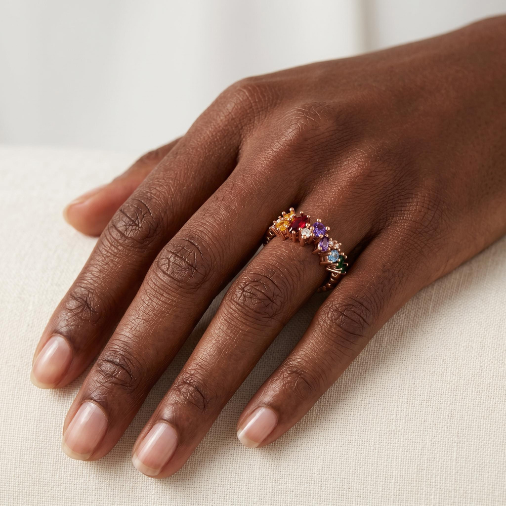 2.44 ct.tw. Color-matched Gemstone Diamond-encrusted Ring 2.44 ct.tw. Color-matched Gemstone Diamond-encrusted Ring