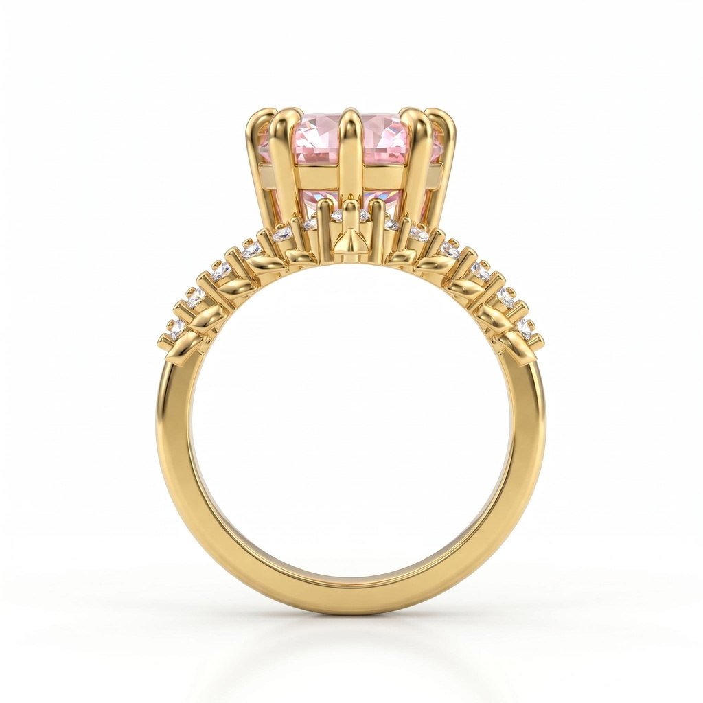 4.28 ct.tw. Heart-shaped Pink Diamond Crown with Diamond-studded Ring 4.28 ct.tw. Heart-shaped Pink Diamond Crown with Diamond-studded Ring