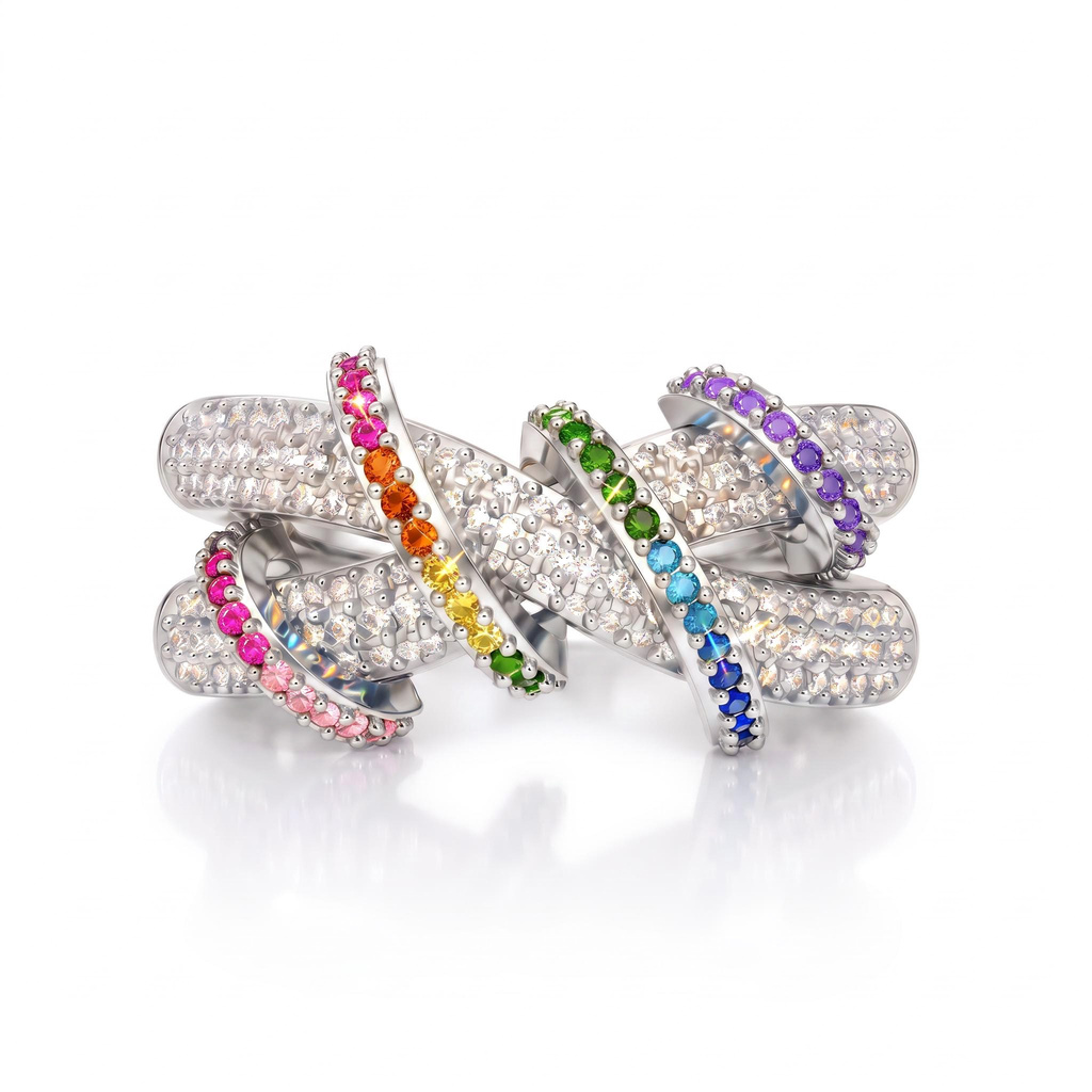 0.91 ct.tw. Rainbow Full Diamond Interwoven Ring 0.91 ct.tw. Rainbow Full Diamond Interwoven Ring