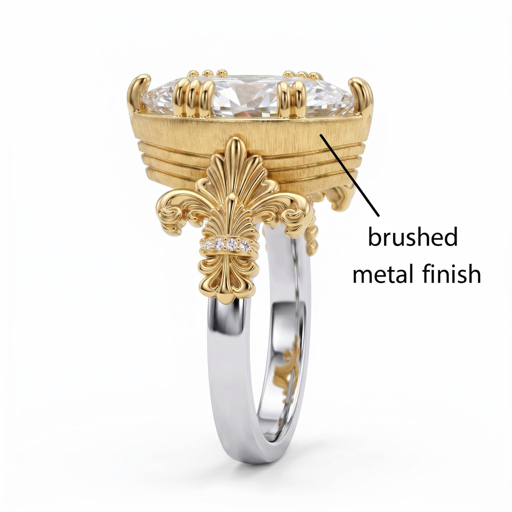 5.04 ct.tw. Vintage Iris Carving Marquise Diamond-encrusted Two-tone Ring 5.04 ct.tw. Vintage Iris Carving Marquise Diamond-encrusted Two-tone Ring