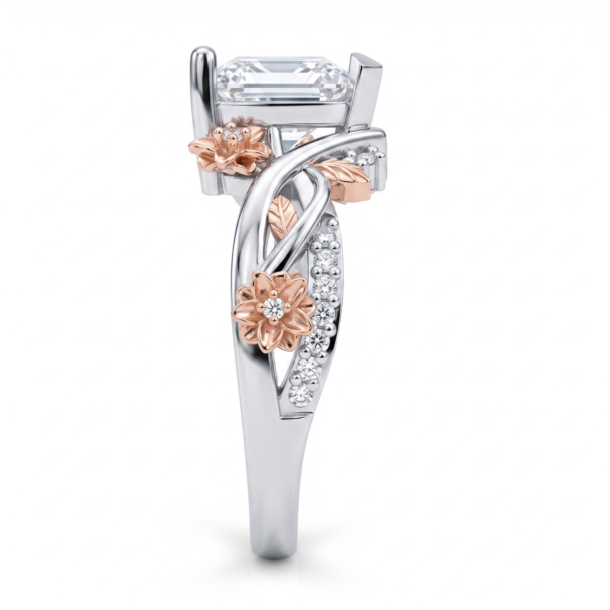 2.23 ct.tw. Two-tone Nature Inspired Vine Heart Cut Engagement Ring 2.23 ct.tw. Two-tone Nature Inspired Vine Heart Cut Engagement Ring