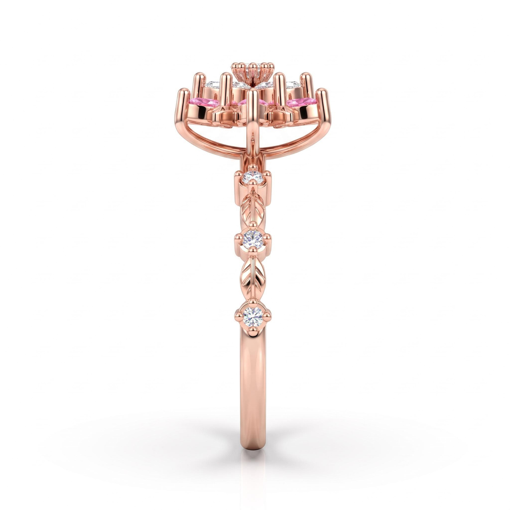 0.57 ct.tw. Pavé-set Pink Diamond Snowflake-shaped Ring 0.57 ct.tw. Pavé-set Pink Diamond Snowflake-shaped Ring