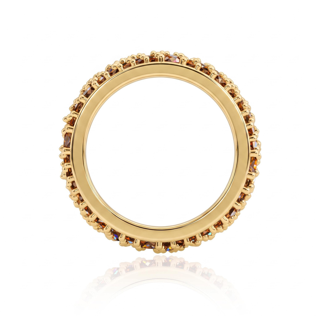 3.19 ct.tw. Brown White Scattered Full Pave Wide Starry Sky Ring 3.19 ct.tw. Brown White Scattered Full Pave Wide Starry Sky Ring