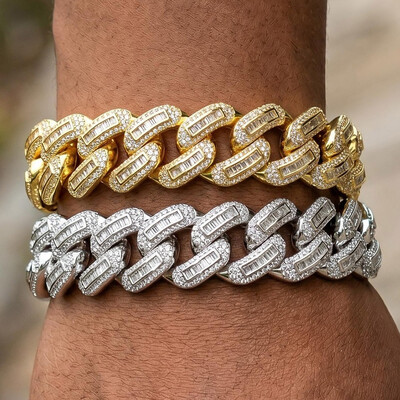 Iced Out 18mm Baguette Cuban Bracelet