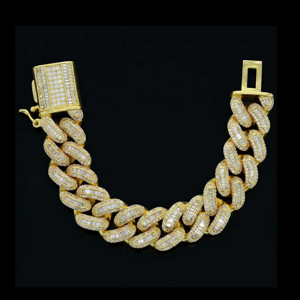 Iced Out 18mm Baguette Cuban Bracelet