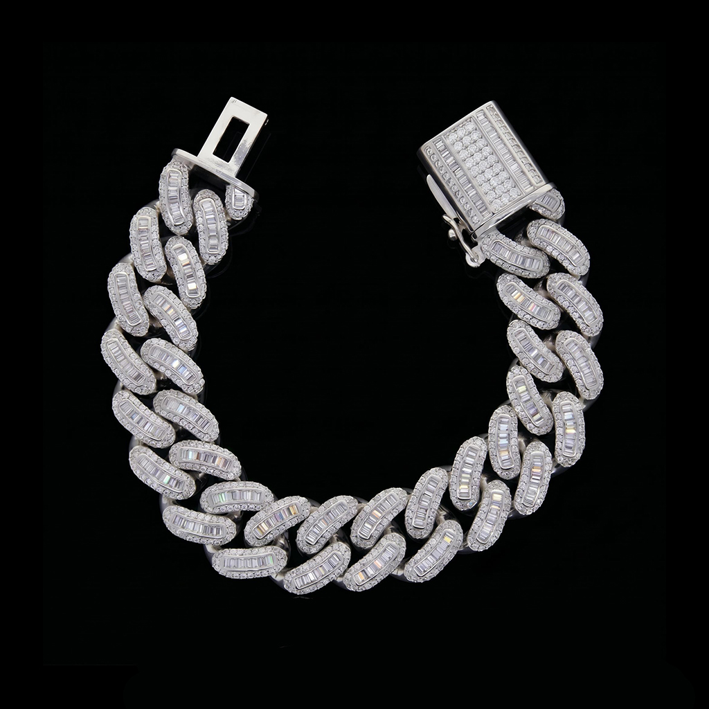 Iced Out 18mm Baguette Cuban Bracelet