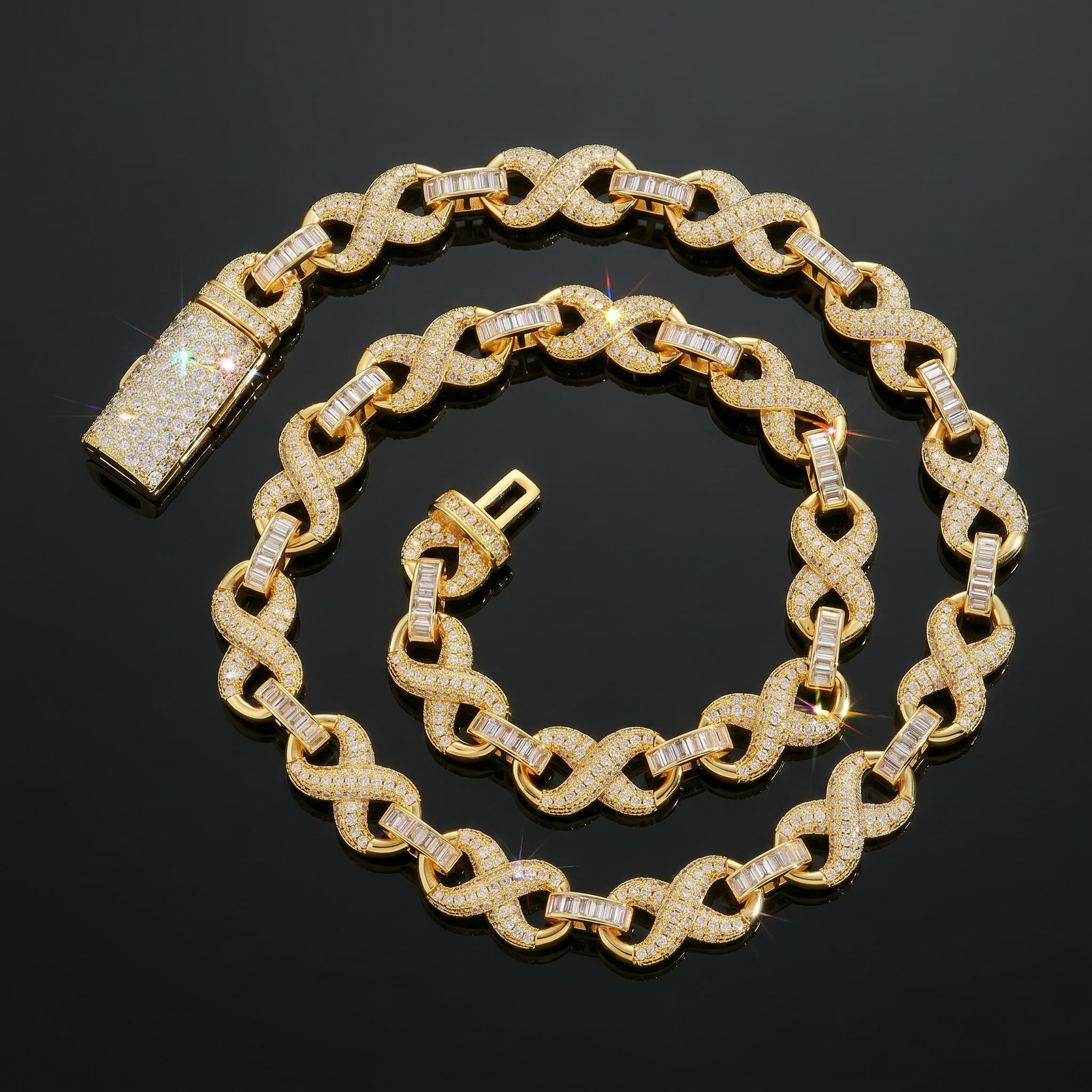 Iced Out 10mm Baguette Infinite Chain