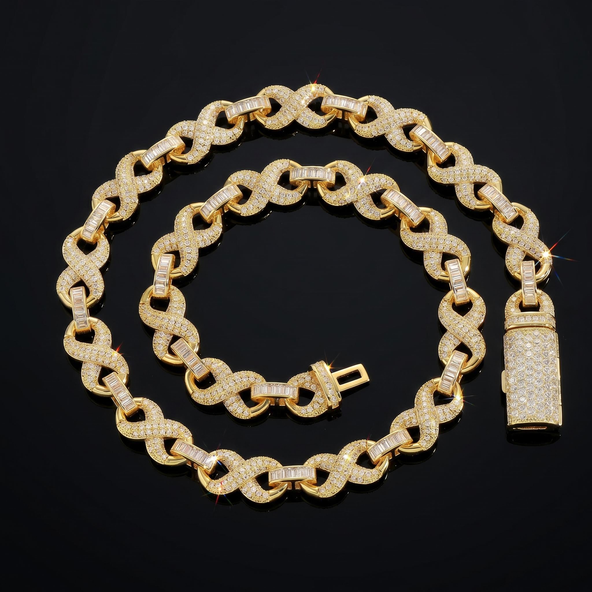 Iced Out 10mm Baguette Infinite Chain