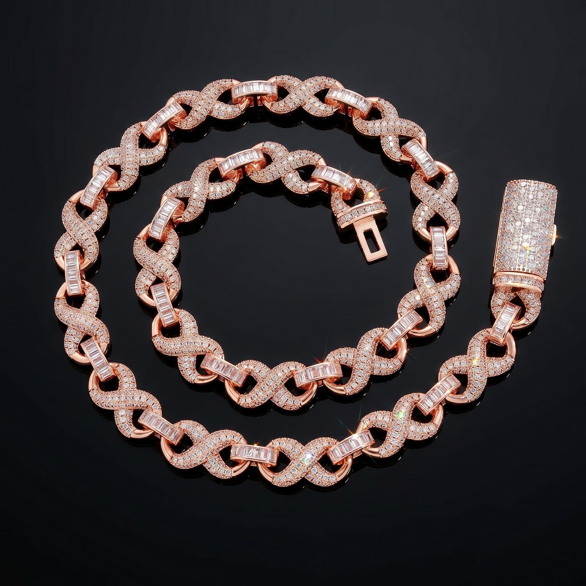 Iced Out 10mm Baguette Infinite Chain
