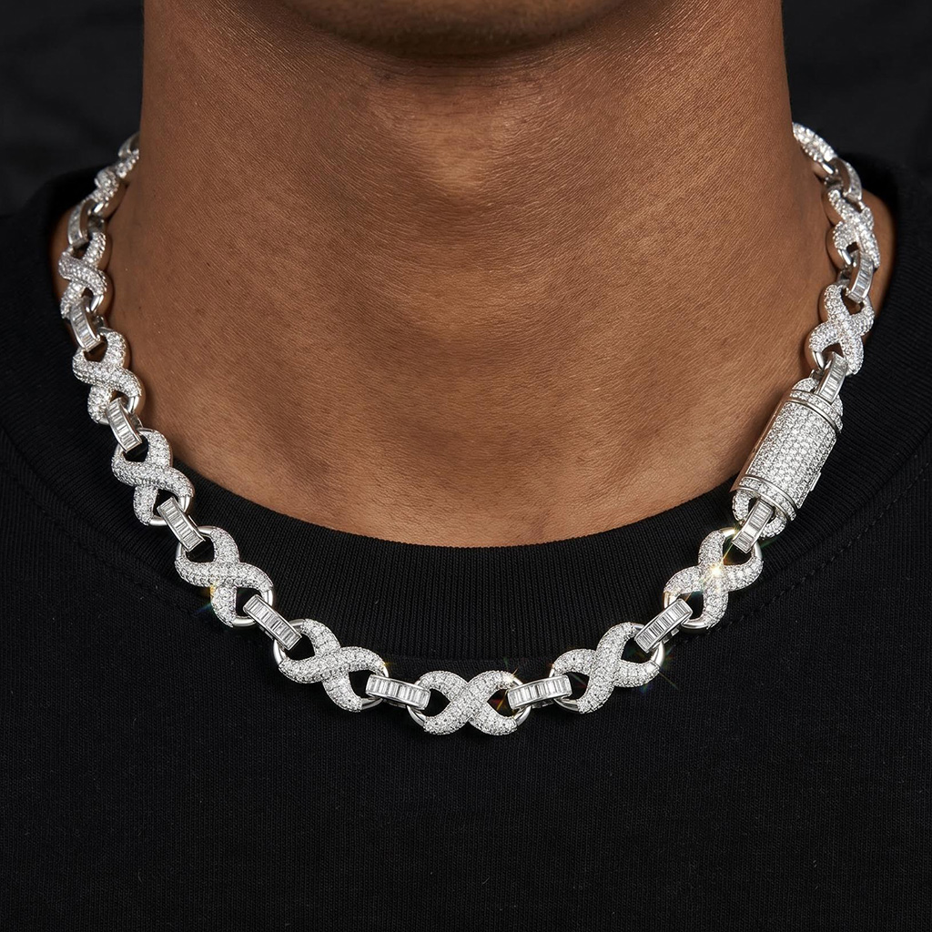 Iced Out 10mm Baguette Infinite Chain