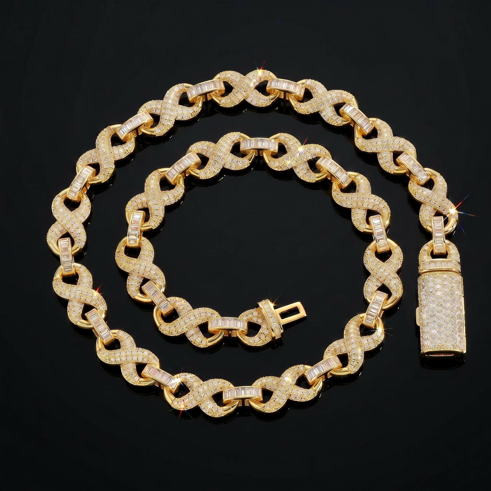 Iced Out 10mm Baguette Infinite Chain Iced Out 10mm Baguette Infinite Chain