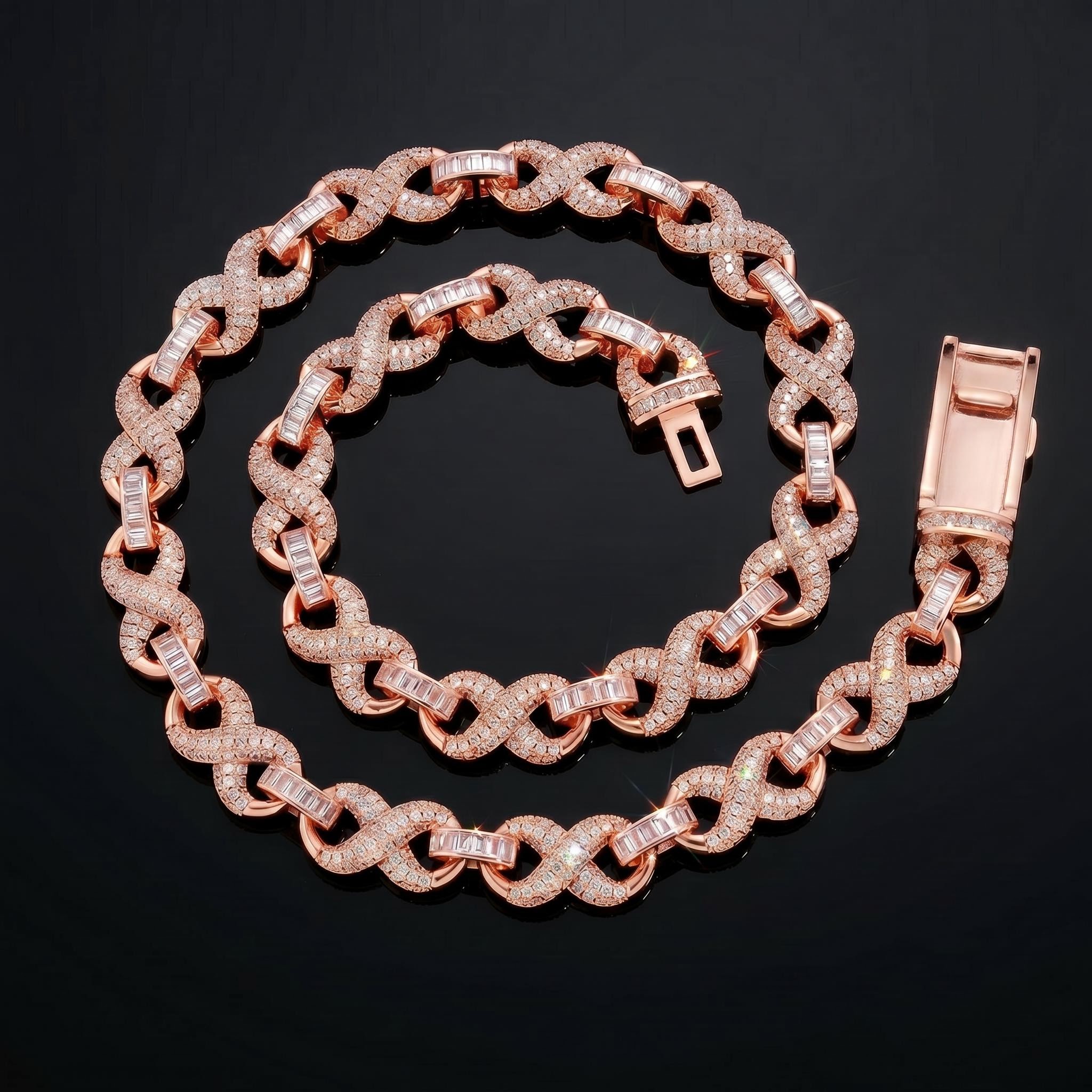 Iced Out 10mm Baguette Infinite Chain Iced Out 10mm Baguette Infinite Chain