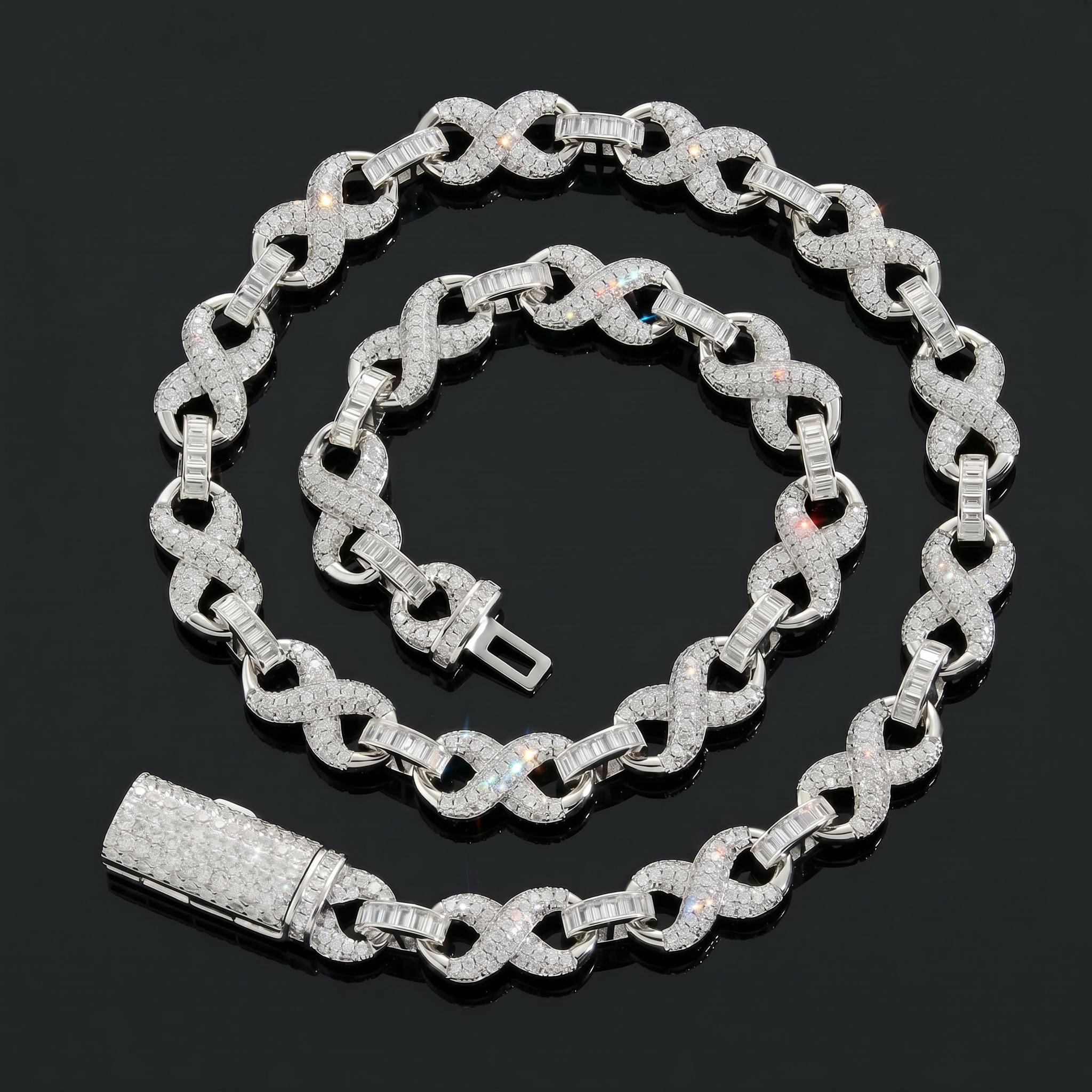 Iced Out 10mm Baguette Infinite Chain Iced Out 10mm Baguette Infinite Chain