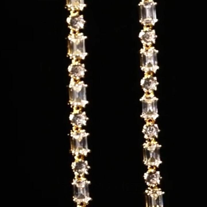 Iced Out 5mm Baguette & Round Stone Tennis Chain Iced Out 5mm Baguette & Round Stone Tennis Chain