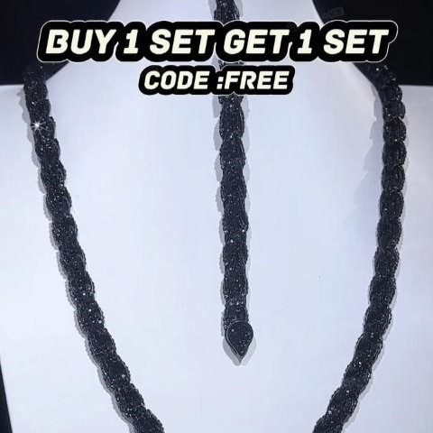 9mm Black Iced Out Rope Chain