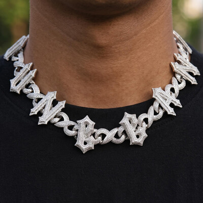 Iced Out Spiny Custom Name Infinity Link Chain