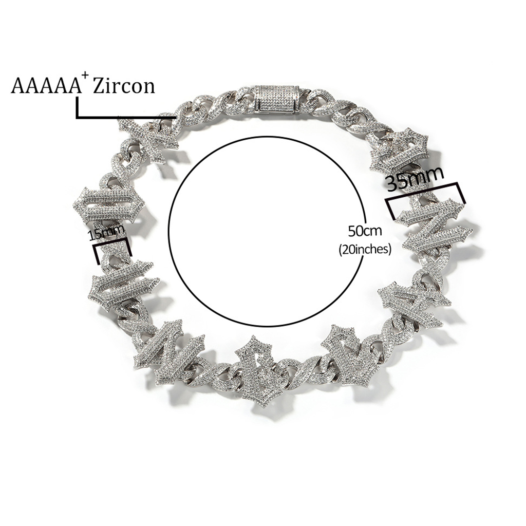 Iced Out Spiny Custom Name Infinity Link Chain Iced Out Spiny Custom Name Infinity Link Chain