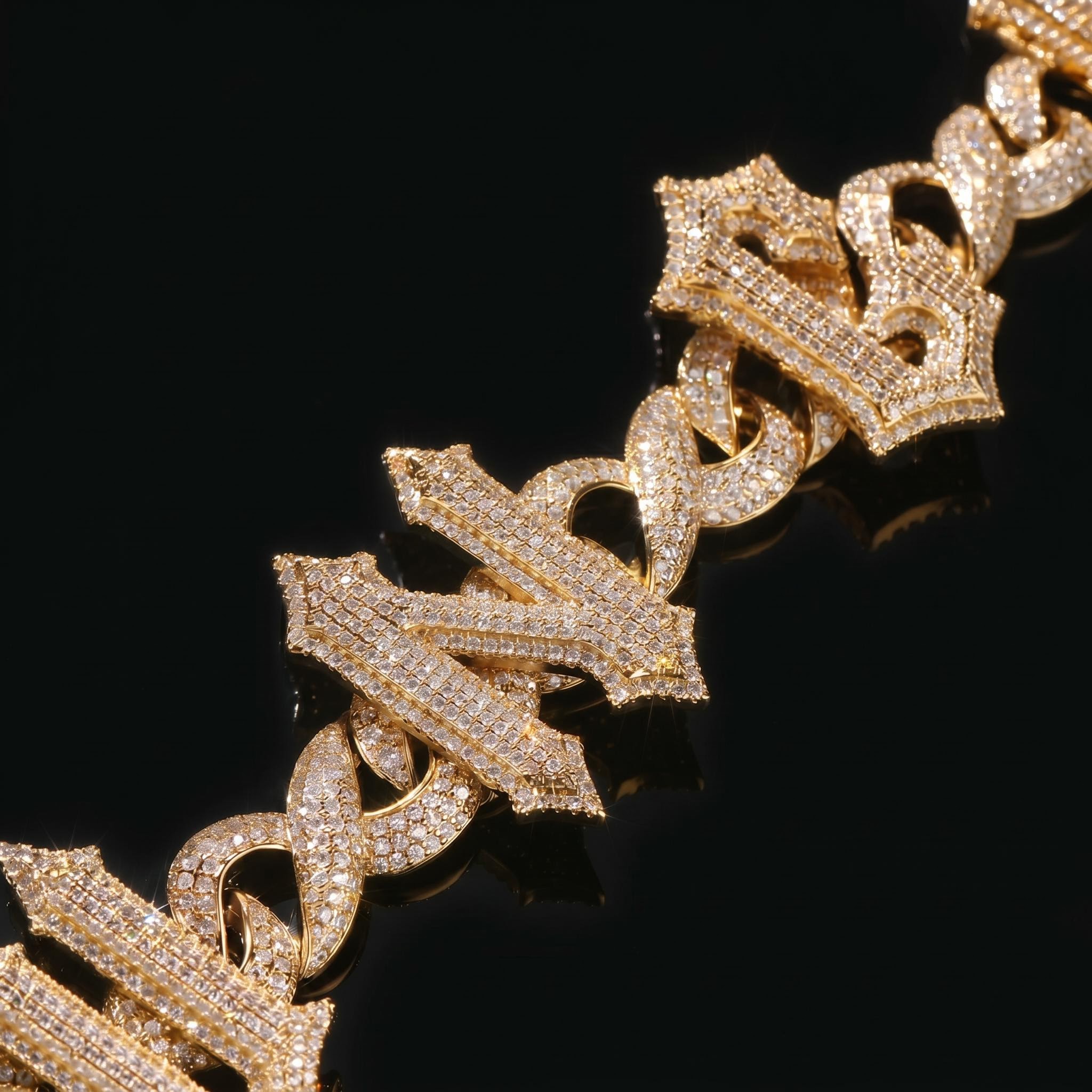 Iced Out Spiny Custom Name Infinity Link Chain Iced Out Spiny Custom Name Infinity Link Chain