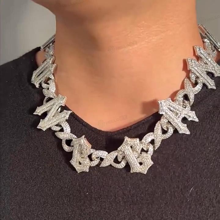 Iced Out Spiny Custom Name Infinity Link Chain Iced Out Spiny Custom Name Infinity Link Chain