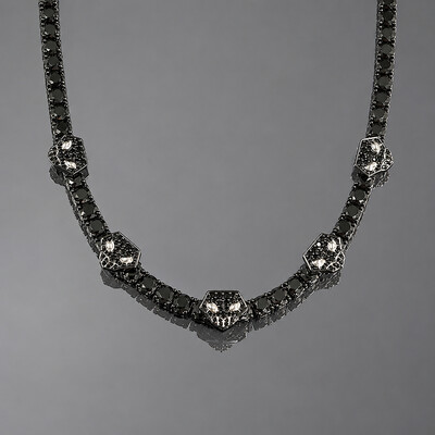 Iced Out Black Soul Reaper Skull 5mm Tennis Chain