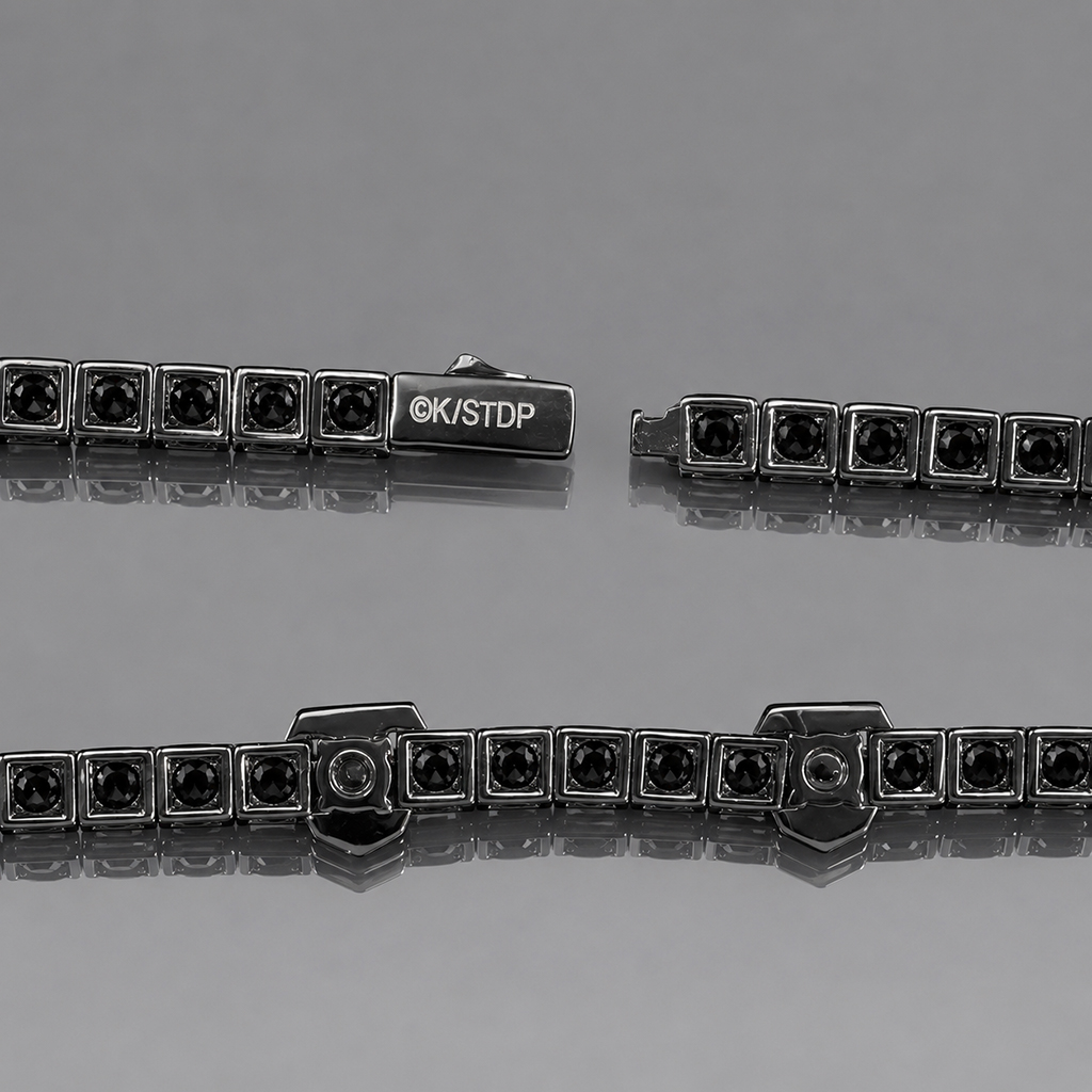 Iced Out Black Soul Reaper Skull 5mm Tennis Chain Iced Out Black Soul Reaper Skull 5mm Tennis Chain